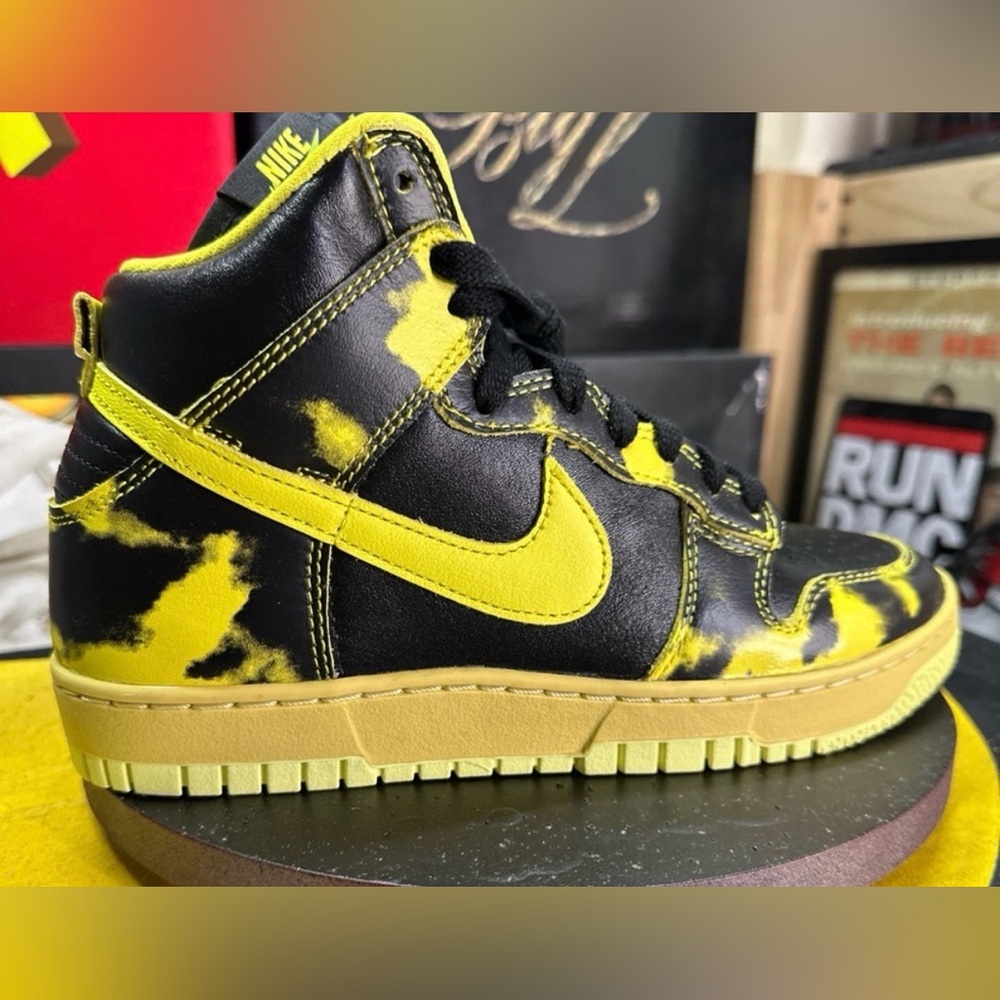 Nike Black and Yellow High-Top Sneakers